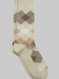 Socks-Egara Diamond Pattern Socks Black