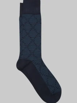 Socks-Pronto Uomo Diamond Stripe Socks, 1-pair Black