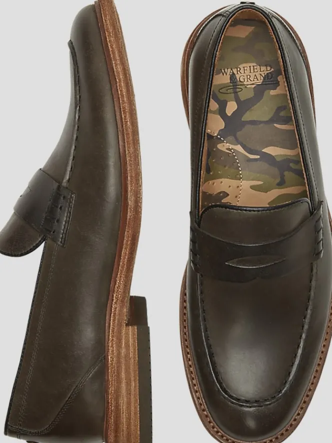 Loafers & Slip-ons|Dress & Formal Shoes-Warfield &Amp; Grand Diggs Leather Moc Toe Penny Loafers Charcoal