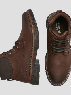 Boots-Freeman Dillon Plain Toe Lace-up Boots Brown