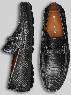 Loafers & Slip-ons-Donald Pliner Donnie Moc Toe Bit Drivers Black