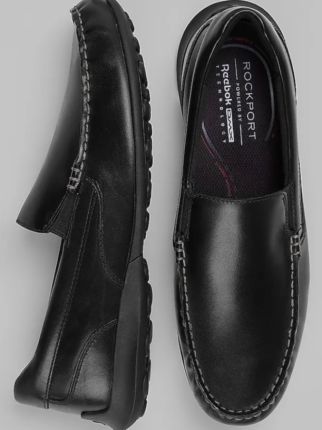 Loafers & Slip-ons-Rockport Dudley Moc Toe Casual Loafers Black