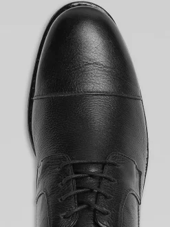 Oxfords|Dress & Formal Shoes-Belvedere Duke Leather Lace-up Cap Toe Oxfords Black