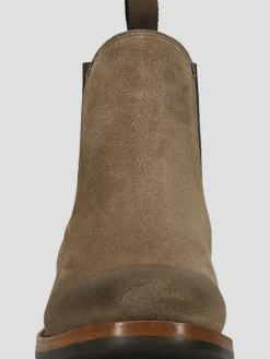 Boots-Frye Dylan Suede Plain Toe Chelsea Boots Taupe