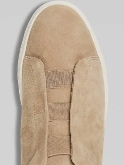 Sneakers|Casual Shoes-Awearness Kenneth Cole Elastic Band Slip-On Suede Sneakers Taupe