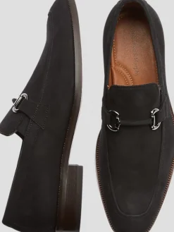 Dress & Formal Shoes|Loafers & Slip-ons-Johnston &Amp; Murphy Everett Suede Horsebit Loafers Black