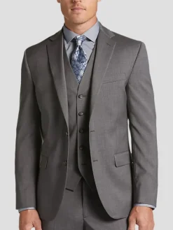 Suit Separates|Big & Tall Suits-Awearness Kenneth Cole Executive Fit Suit Jacket Black/White Sharkskin