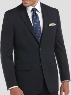 Suit Separates|3-piece Suits-Pronto Uomo Platinum Executive Fit Wool Suit Jacket Black