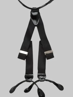 Formal Accessories|Suspenders-Men's Wearhouse Fancy Silk Button Braces Black