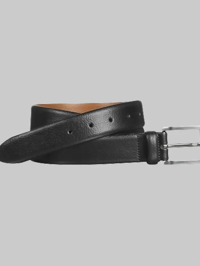 Belts-Johnston &Amp; Murphy Feather Edge Leather Belt Black