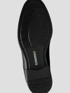 Oxfords|Dress & Formal Shoes-Florsheim Finance Leather Cap Toe Lace-up Oxfords Black