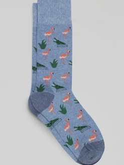 Socks-Egara Flamingo & Crocodile Socks Chambray Heather