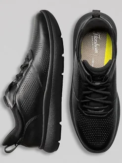 Sneakers|Casual Shoes-Florsheim Fleet Perforated Toe Elastic Lace Sneaker Black