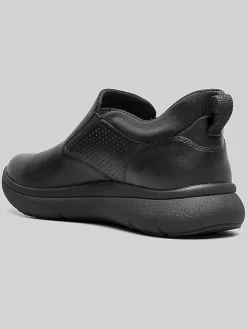 Sneakers|Casual Shoes-Florsheim Fleet Plain Toe Slip-On Sneakers Black