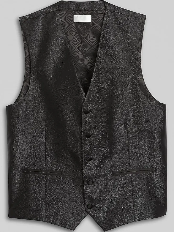 Formal Accessories|Vests-Egara Fullback Formal Vest Black