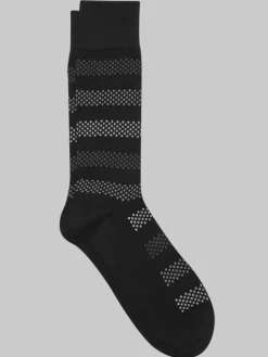 Socks-Pronto Uomo Geometric Dots and Stripes Socks, 1-pair Black