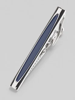 Jewelry|Tie Bars & Cufflinks-Pronto Uomo Glass Tie Bar Blue