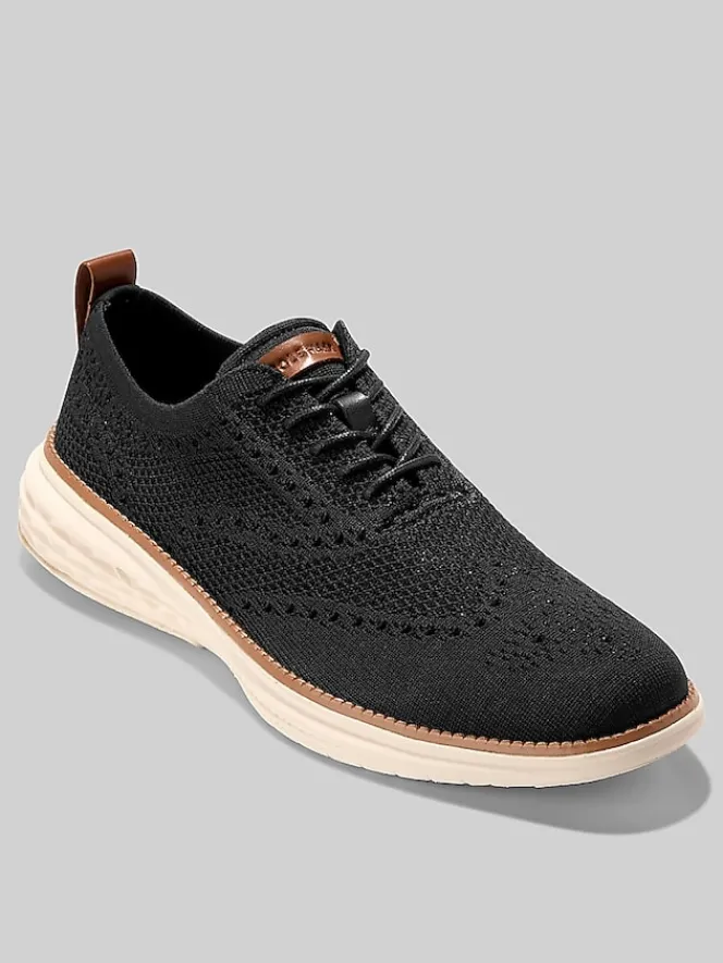 Oxfords|Casual Shoes-Cole Haan Grand Hurrion Stitchlite Wingtip Oxfords Black