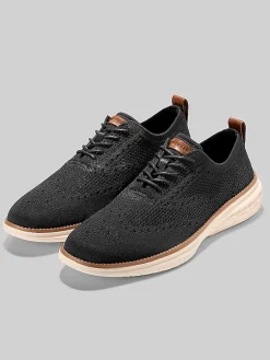 Oxfords|Casual Shoes-Cole Haan Grand Hurrion Stitchlite Wingtip Oxfords Black