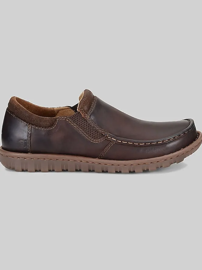 Loafers & Slip-ons|Casual Shoes-Born Shoes Gudmund Moc Toe Shoes Dk Brown Castano