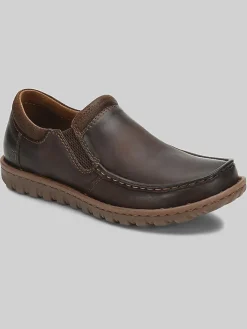 Loafers & Slip-ons|Casual Shoes-Born Shoes Gudmund Moc Toe Shoes Dk Brown Castano