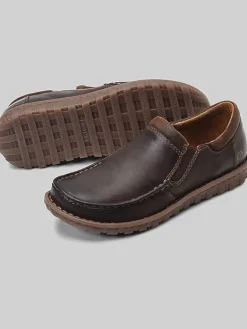 Loafers & Slip-ons|Casual Shoes-Born Shoes Gudmund Moc Toe Shoes Dk Brown Castano