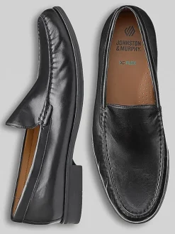 Loafers & Slip-ons|Casual Shoes-Johnston &Amp; Murphy Harrison Venetian Glove Leather Slip Ons Black