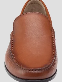 Loafers & Slip-ons-Johnston &Amp; Murphy Hawkins Venetian Leather Slip-On Loafers Cognac