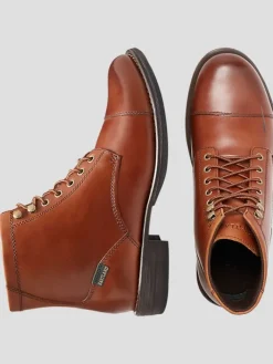 Boots-Eastland High Fidelity Cap Toe Lace-Up Boots Cognac