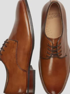 Oxfords|Dress & Formal Shoes-Warfield &Amp; Grand Hobbs Italian Hand Burnished Plain Toe Oxfords Tan