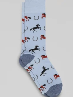 Socks-Egara Horse & Horseshoe Socks Kentucky Blue
