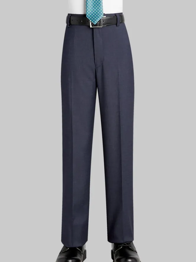 Boys Clothing-Joseph Abboud Husky Boys Suit Pants Black Solid