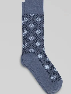 Socks-Egara Ikat Socks Denim Heather