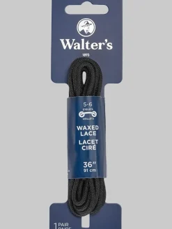 Shoe & Clothing Care-Walters 36-inch Waxed Shoelaces, Black