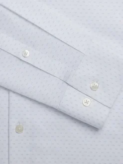 Patterned Dress Shirts|Designer Dress Shirts-Calvin Klein Infinite Slim Fit Spread Collar Blue Fancy