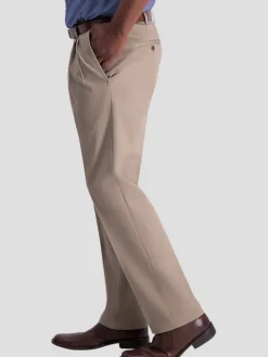 Casual Pants & Chinos|Casual Pants & Chinos-Haggar Iron-Free Premium Khaki&trade; Classic Fit Pleat Front Pant Black Casual