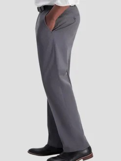 Casual Pants & Chinos|Casual Pants & Chinos-Haggar Iron-Free Premium Khaki&trade; Classic Fit Flat Front Pant Char Heather