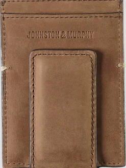 Wallets-Johnston &Amp; Murphy Jackson Leather Front Pocket Wallet Brown