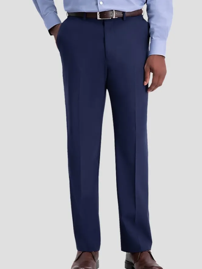 Casual Pants & Chinos|Casual Pants & Chinos-Haggar J.M. ™ Performance 4-Way Stretch Classic Fit Flat Front Dress Pant Black Solid