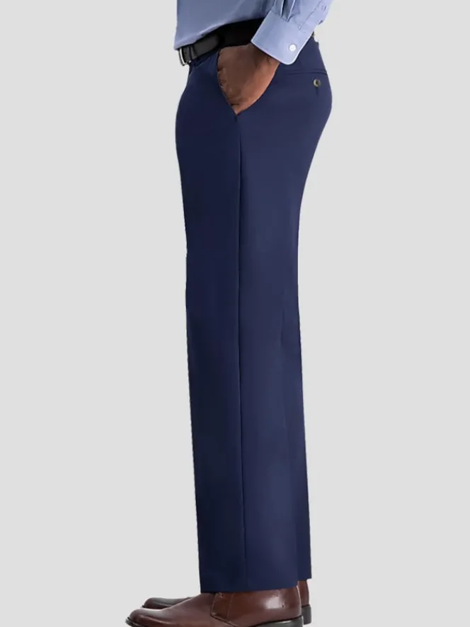 Casual Pants & Chinos|Casual Pants & Chinos-Haggar J.M. ™ Performance 4-Way Stretch Classic Fit Flat Front Dress Pant Black Solid