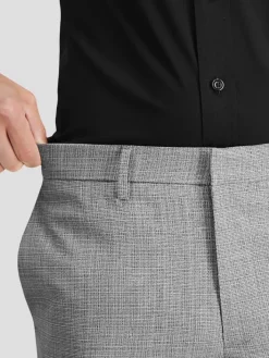 Dress Pants-Haggar J.M. &trade; Slim Fit Flat Front Stretch Texture Dress Pant Light Gray Solid