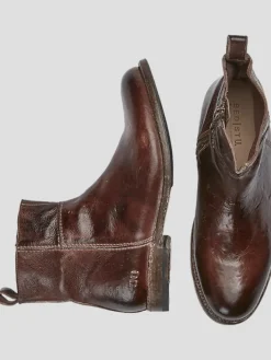 Boots-Bedstu Kaldi Leather Plain Toe Boots Brown