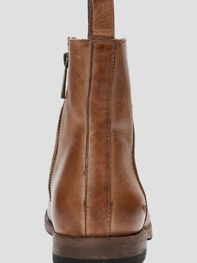 Boots-Bedstu Kaldi Leather Plain Toe Boots Tan