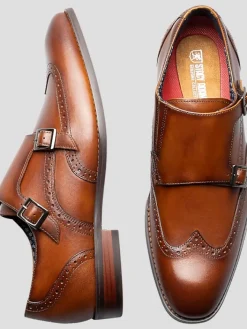 Dress & Formal Shoes-Stacy Adams Karson Leather Wingtip Monk Strap Dress Shoes Black