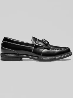 Loafers & Slip-ons-Nunn Bush Keaton Moc Toe Tassel Slip-On Shoes Black