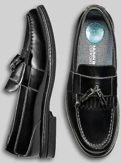 Loafers & Slip-ons-Nunn Bush Keaton Moc Toe Tassel Slip-On Shoes Black