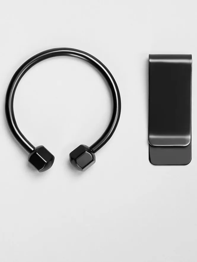 Wallets-Pronto Uomo Key Ring & Money Clip Black