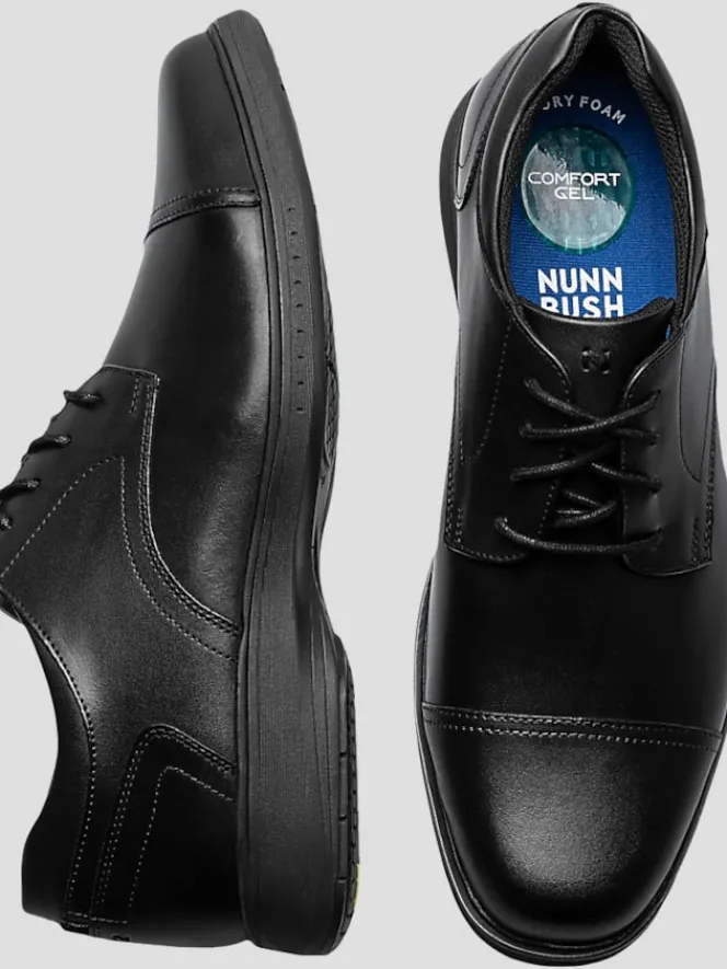 Casual Shoes|Casual Shoes-Nunn Bush KORE PRO Bicycle Cap Toe Oxfords Black