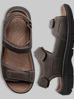 Casual Shoes|Casual Shoes-Nunn Bush Laguna 3-Strap River Sandals Black