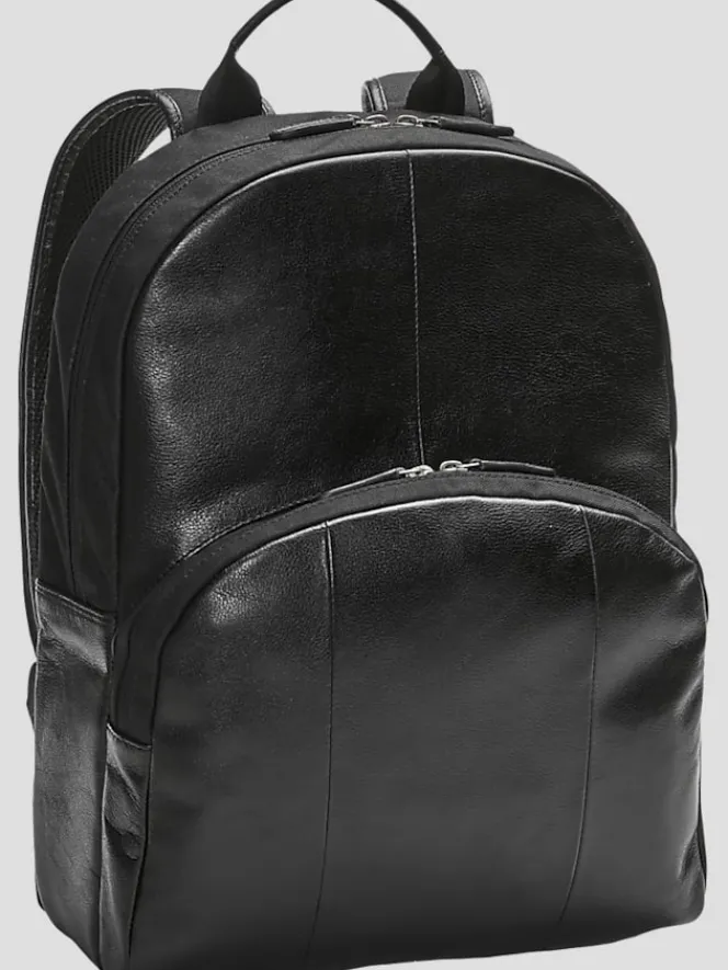 Travel & Luggage-Pronto Uomo Leather Backpack Black